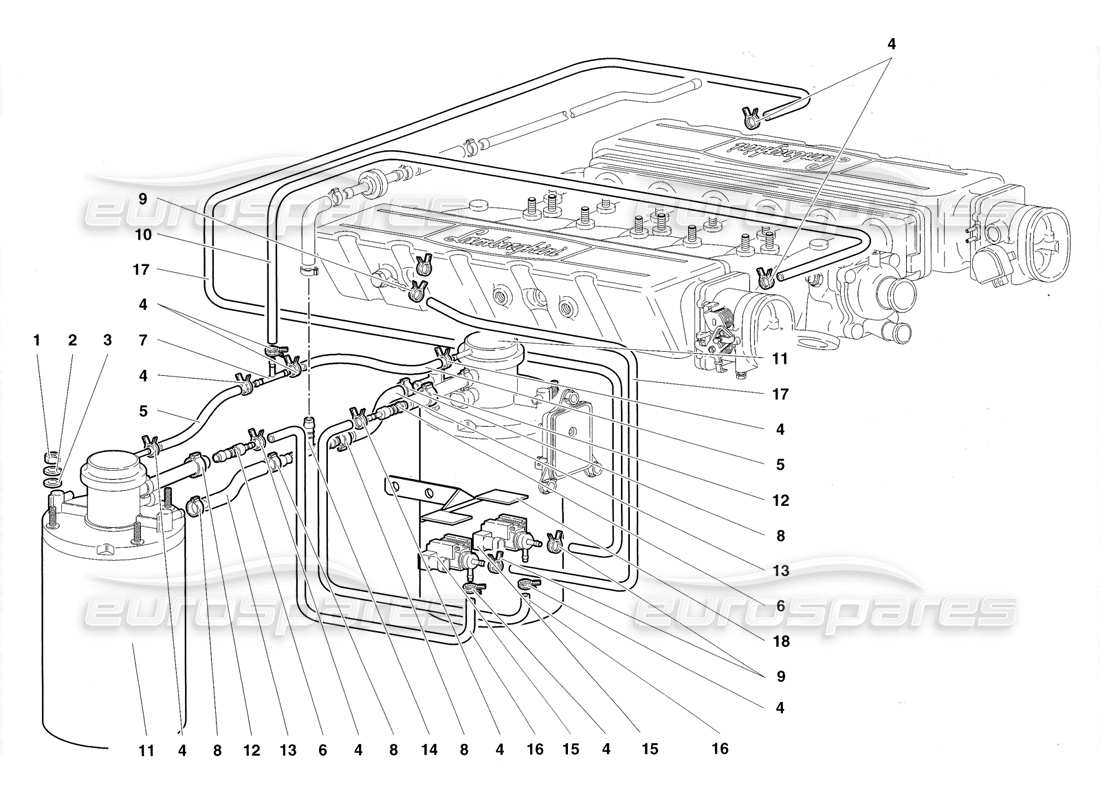 lamborghini diablo roadster (1998) diagrama de piezas del sistema de combustible