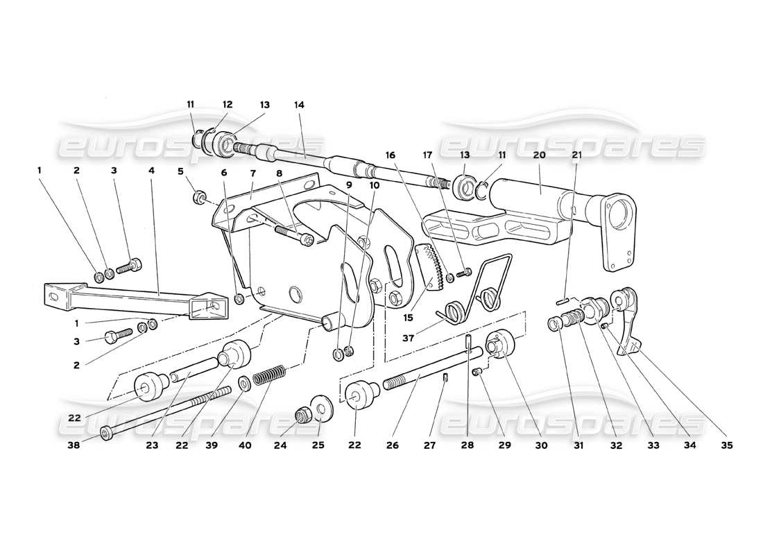 lamborghini diablo sv (1999) diagrama de piezas de dirección