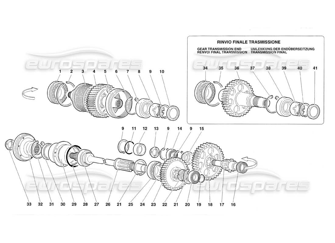 lamborghini diablo roadster (1998) acoplamiento viscoso diagrama de piezas