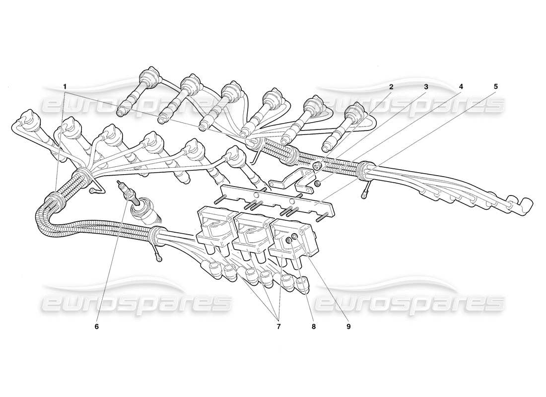 lamborghini diablo sv (1998) componentes eléctricos diagrama de piezas