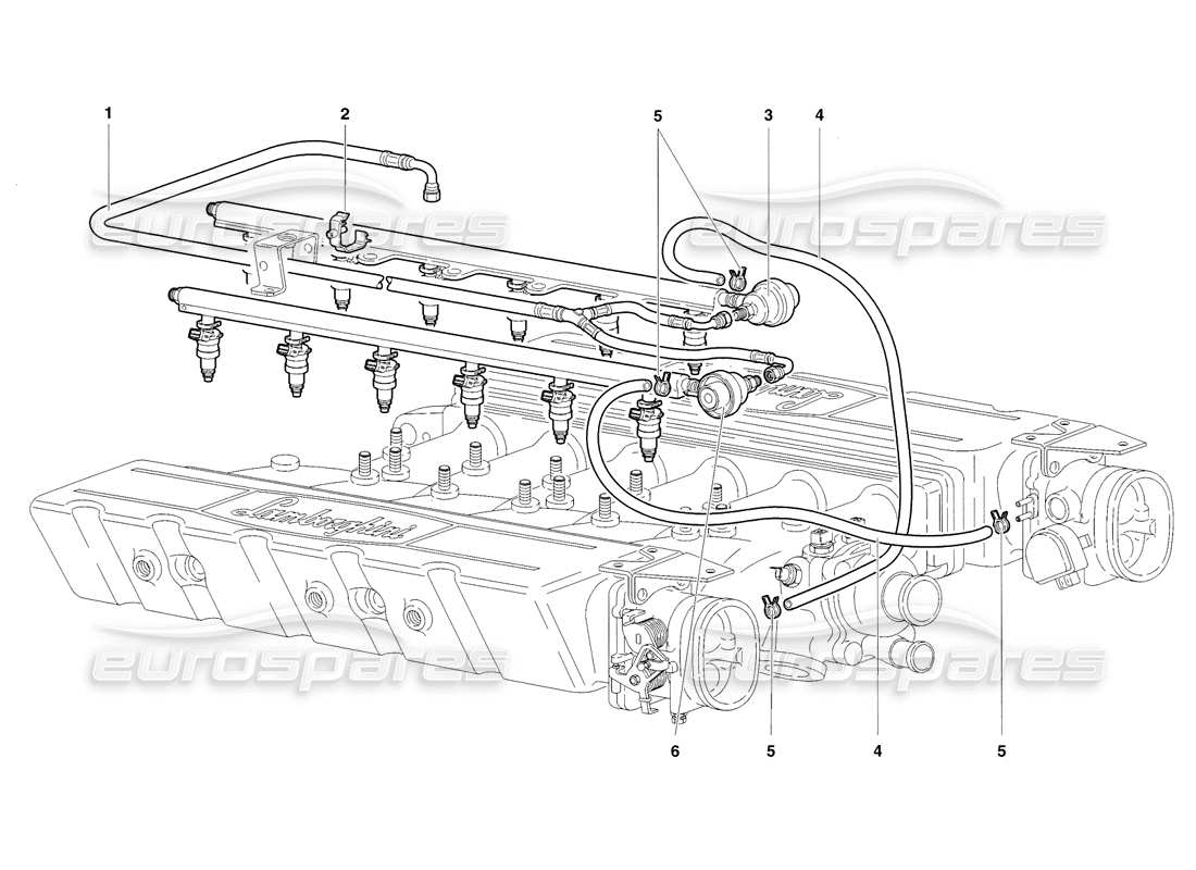 lamborghini diablo sv (1998) fuel system diagrama de piezas