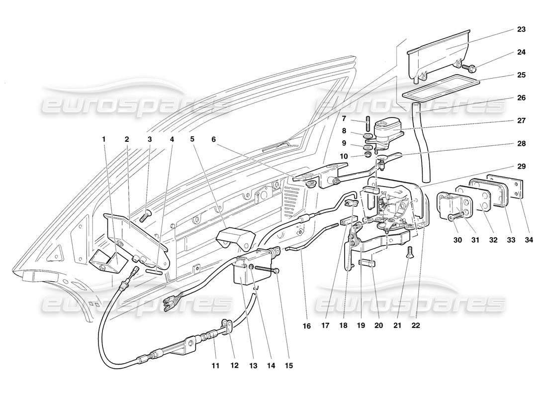 lamborghini diablo sv (1998) puertas diagrama de piezas