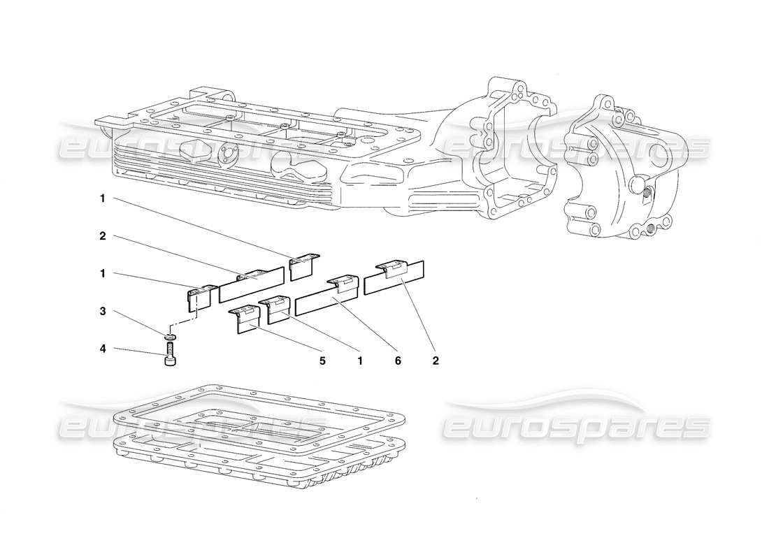 lamborghini diablo sv (1998) deflectores del cárter de aceite diagrama de piezas
