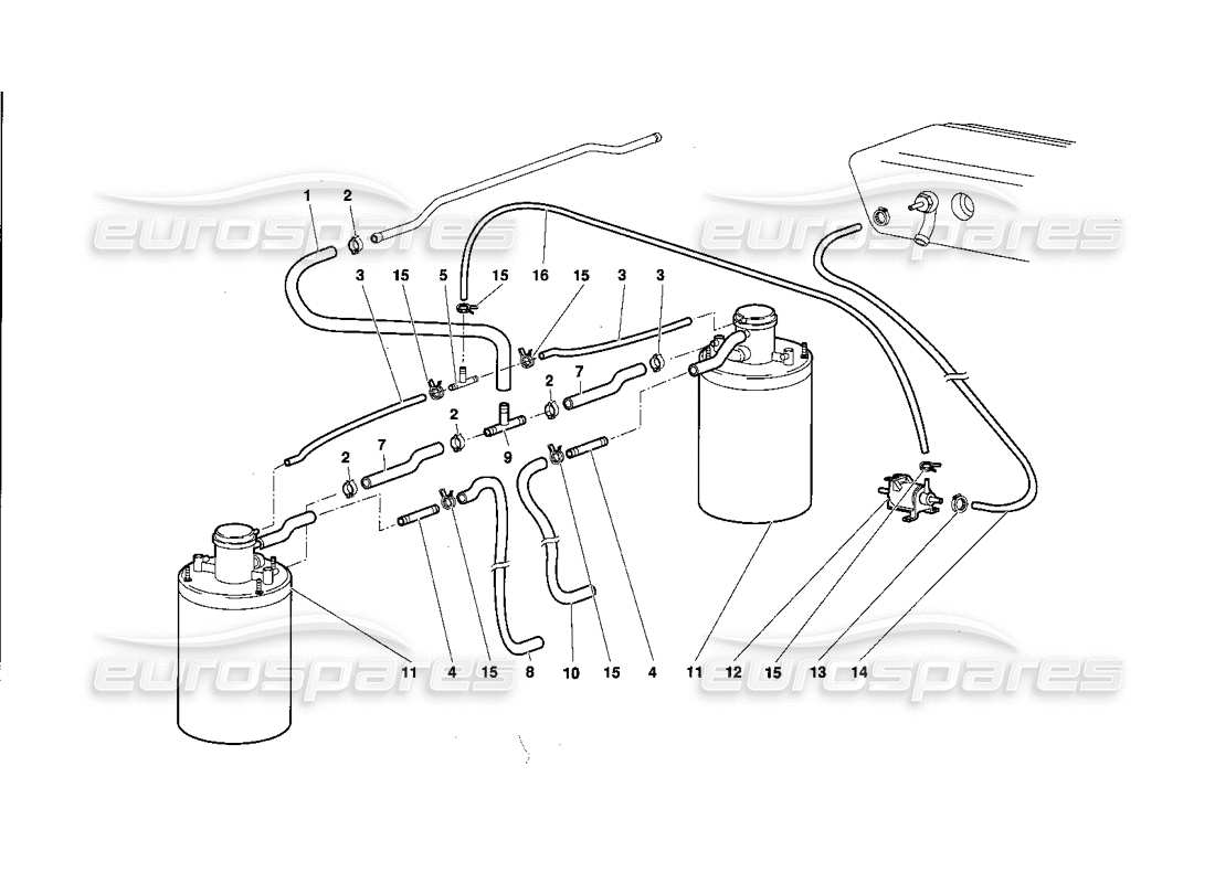 lamborghini diablo (1991) fuel system diagrama de piezas