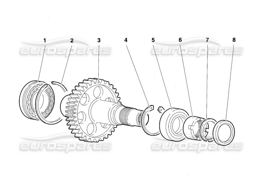 lamborghini diablo sv (1997) diagrama de piezas del extremo de la transmisión de engranajes