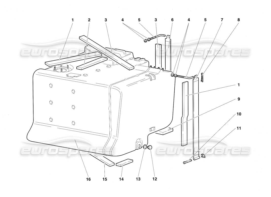 lamborghini diablo sv (1997) diagrama de piezas del sistema de combustible