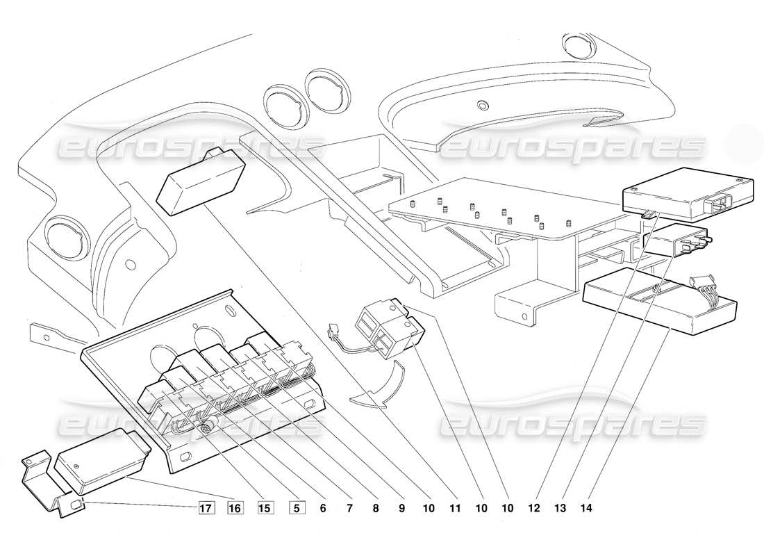 lamborghini diablo (1991) diagrama de piezas del sistema eléctrico