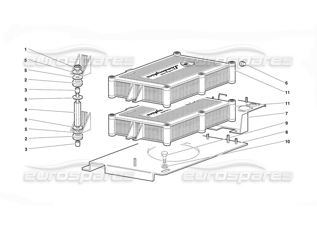 lamborghini diablo (1991) diagrama de piezas de las unidades de inyección electrónica