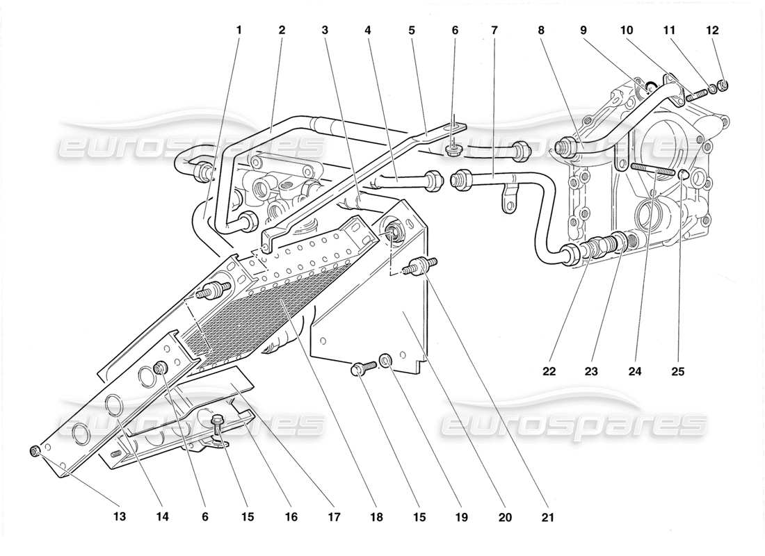 lamborghini diablo roadster (1998) sistema de aceite del motor diagrama de piezas