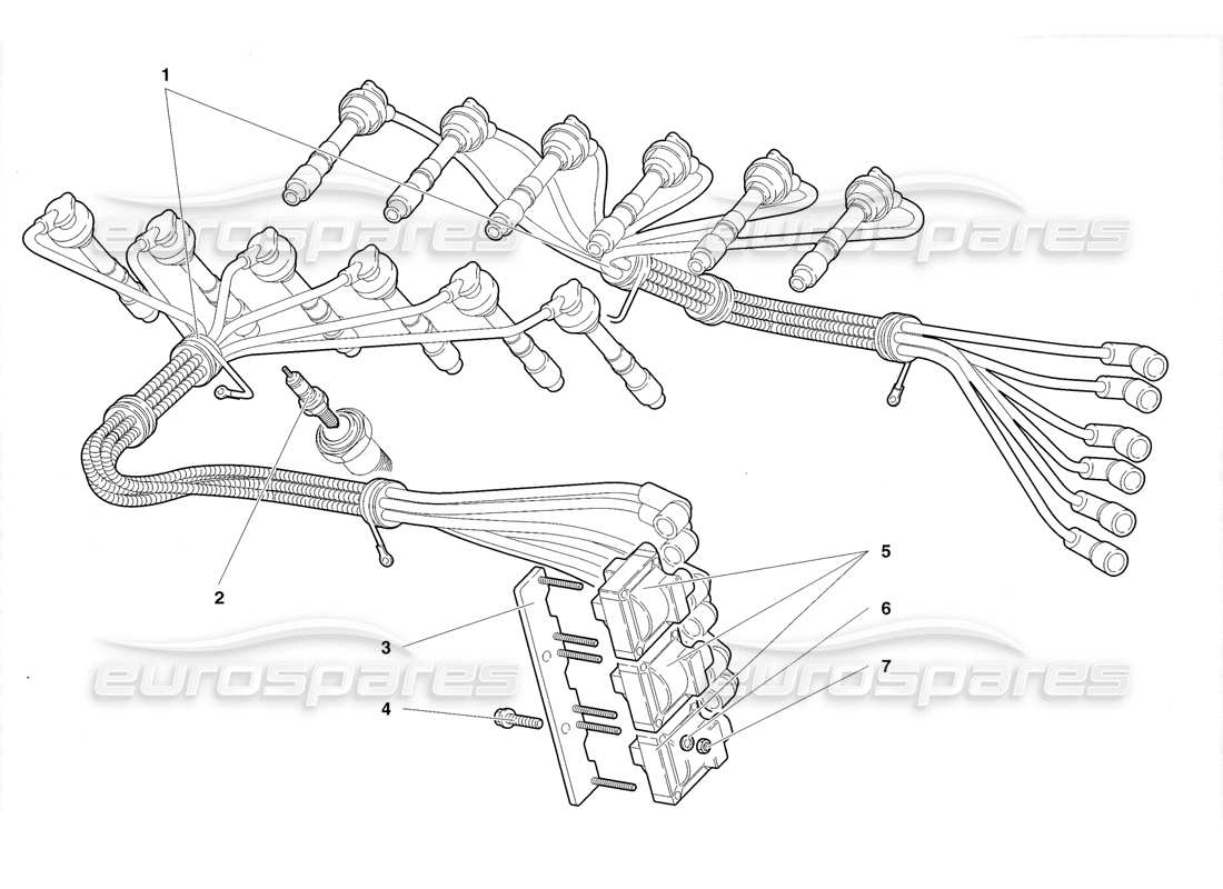 lamborghini diablo roadster (1998) componentes eléctricos diagrama de piezas