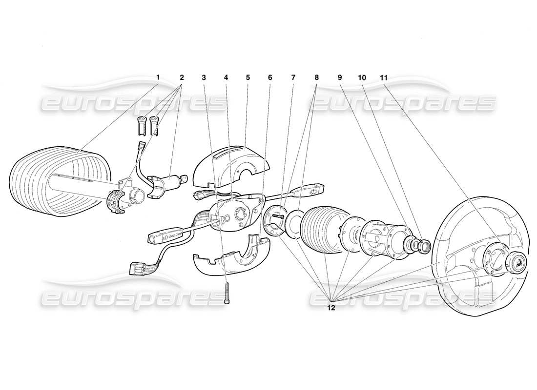 lamborghini diablo sv (1997) diagrama de piezas de dirección