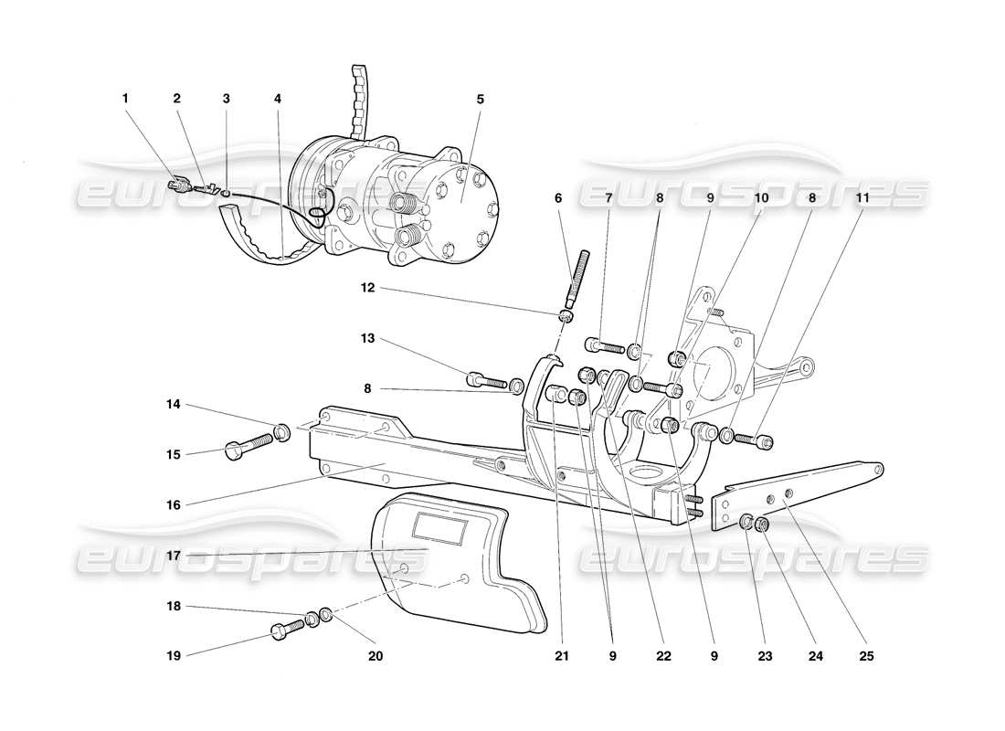 lamborghini diablo sv (1998) diagrama de piezas de control de clima