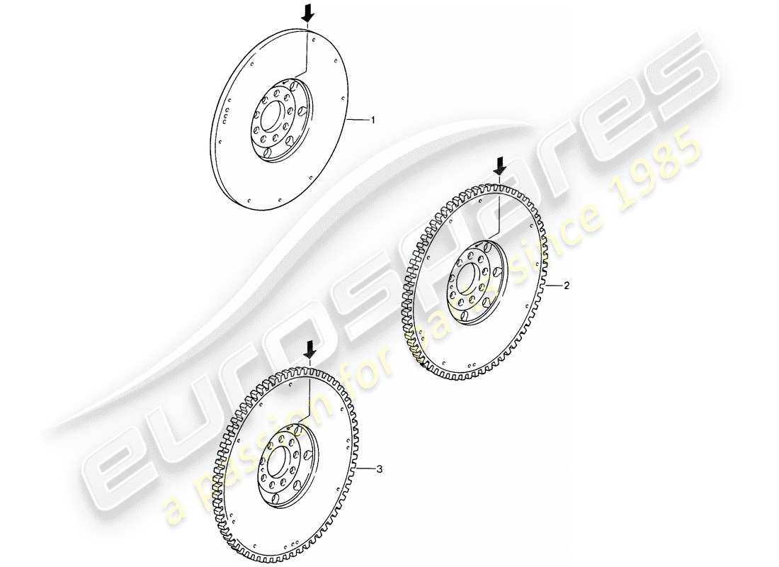 un diagrama de piezas del catálogo de piezas porsche 1996 (refurbished and exchange catalogue)