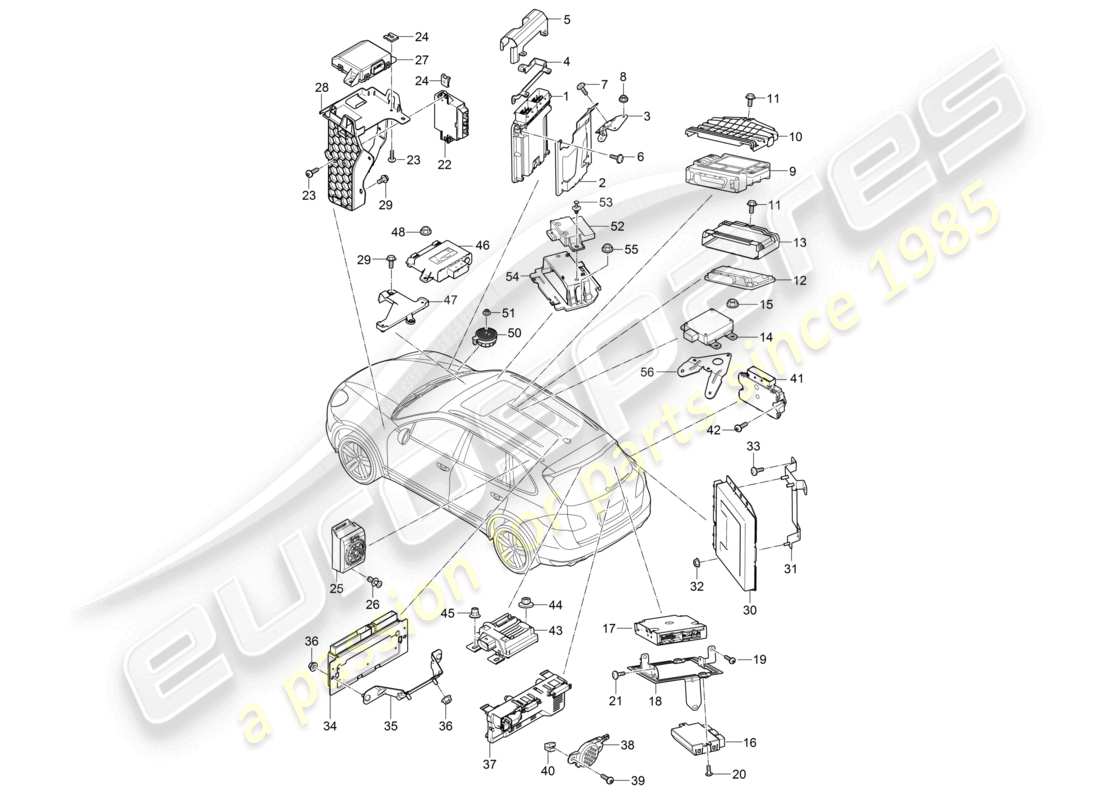un diagrama de piezas del catálogo de piezas porsche 2015 (cayenne e2 92a)