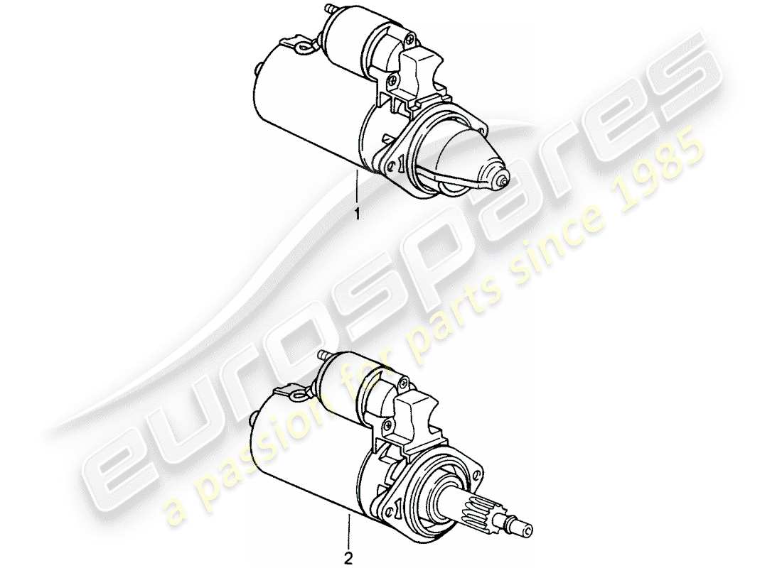 un diagrama de piezas del catálogo de piezas porsche 1977 (refurbished and exchange catalogue)