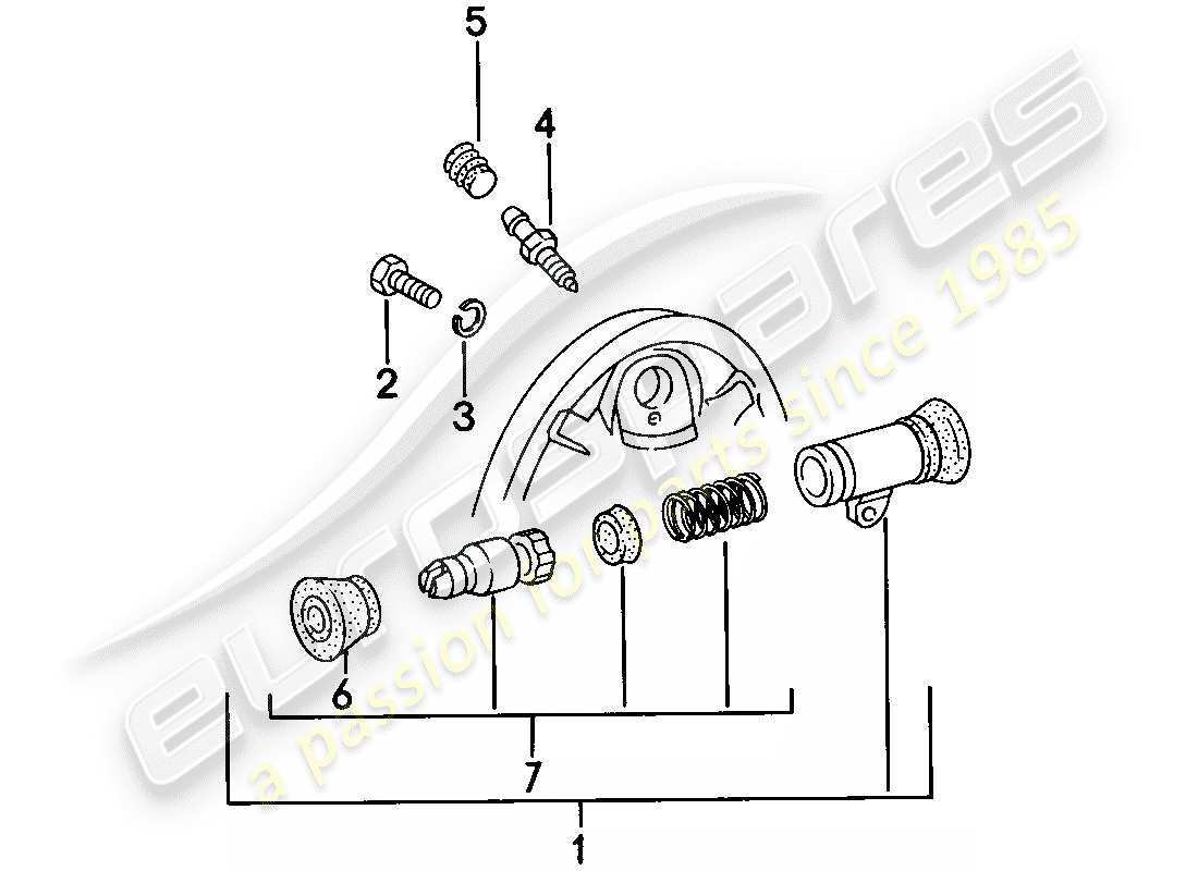 un diagrama de piezas del catálogo de piezas porsche 924
