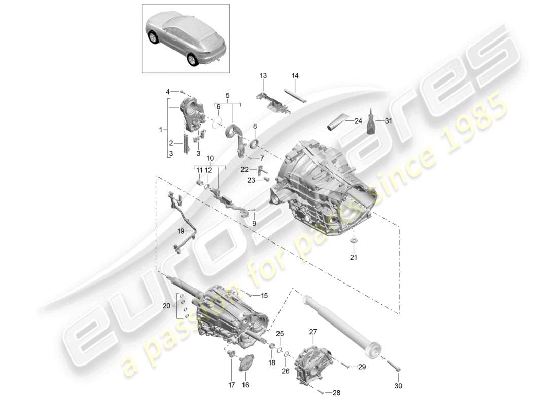 un diagrama de piezas del catálogo de piezas porsche 2017 (macan)