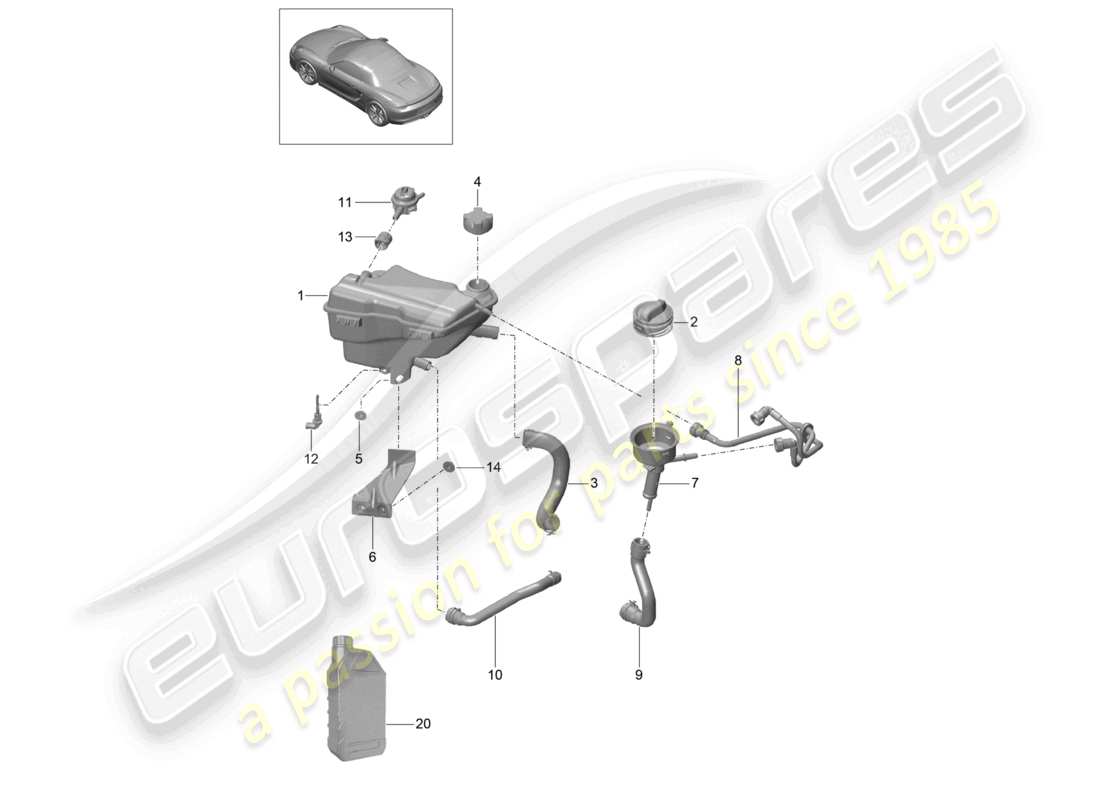 un diagrama de piezas del catálogo de piezas porsche 2015 (981 boxster)