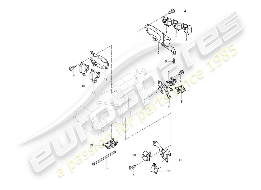 un diagrama de piezas del catálogo de piezas porsche 2010 (cayenne e1 9pa)