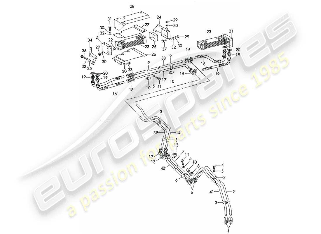 un diagrama de piezas del catálogo de piezas porsche 356