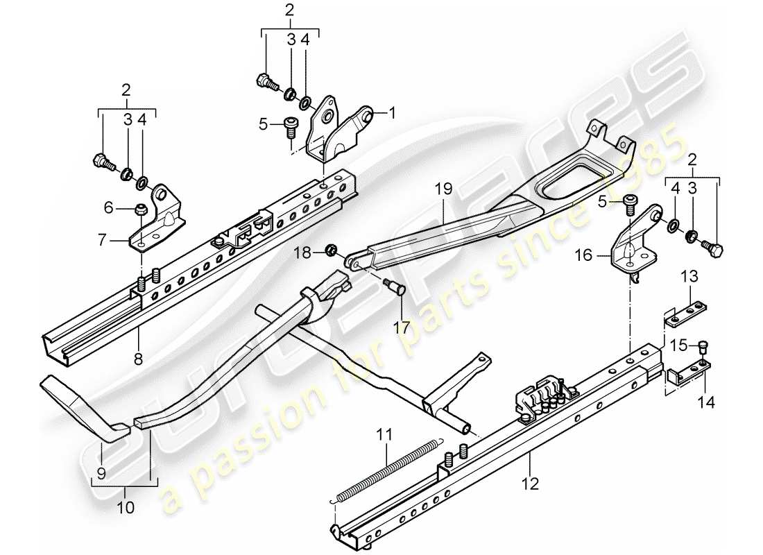 un diagrama de piezas del catálogo de piezas porsche 2005 (996)