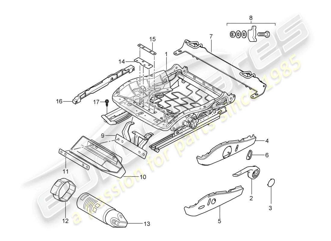un diagrama de piezas del catálogo de piezas porsche 2006 (987 cayman)