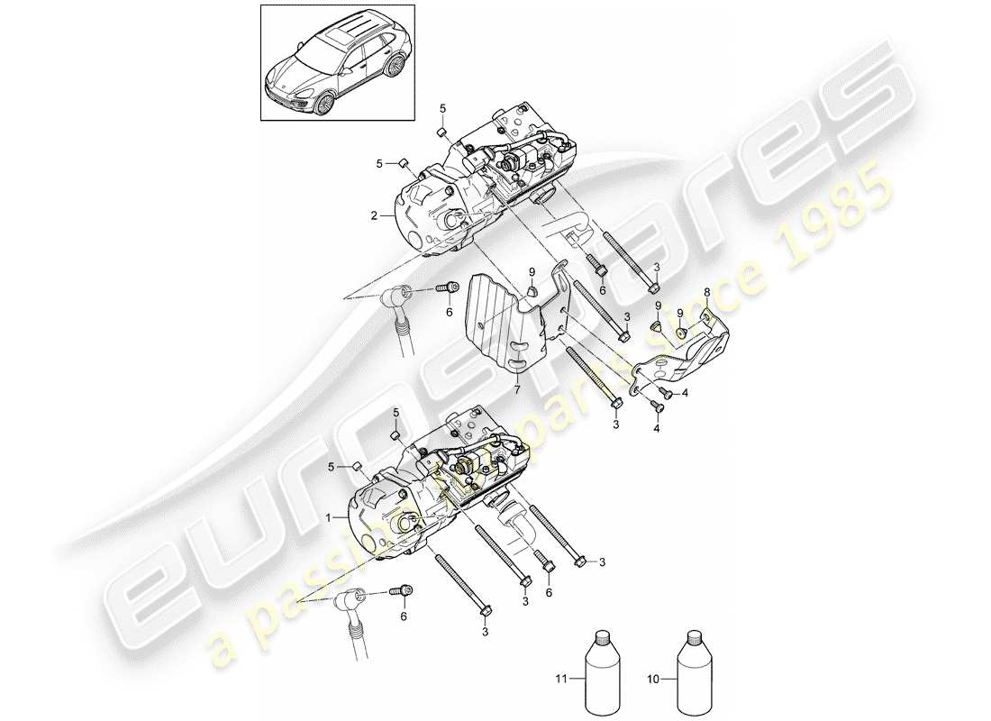 porsche cayenne e2 (2014) diagrama de piezas del compresor