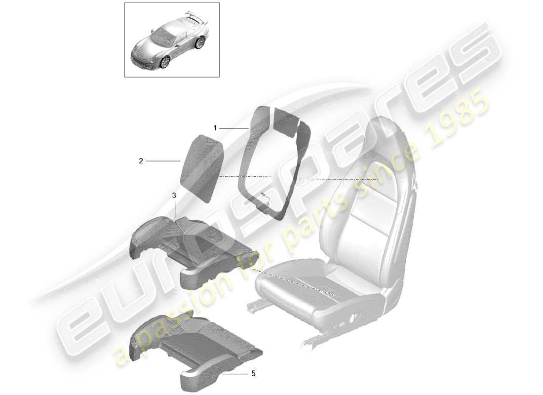 porsche 2017 (991-2 r/gt3/rs) diagrama de piezas del elemento calentador