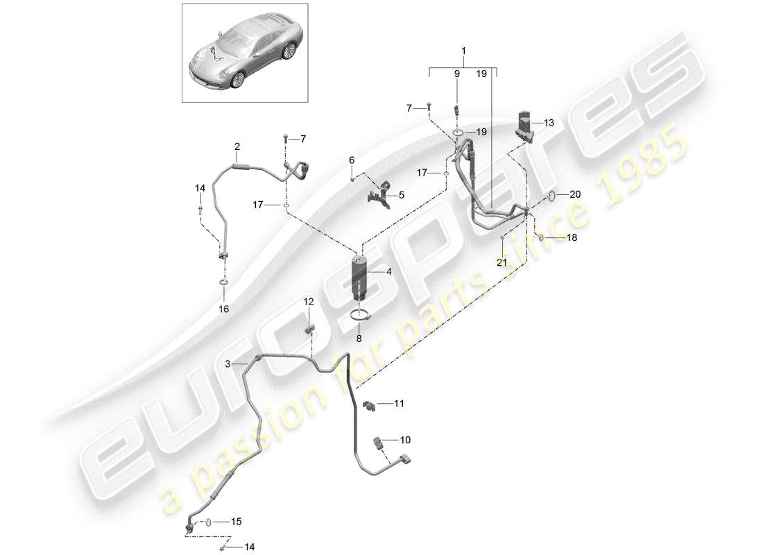 porsche 2019 (991-2) aire acondicionado diagrama de piezas
