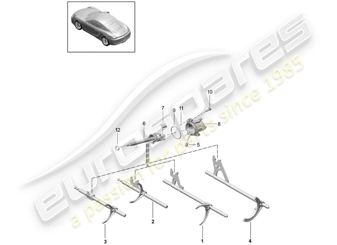 porsche 2018 (718 cayman) manual gearbox diagrama de piezas