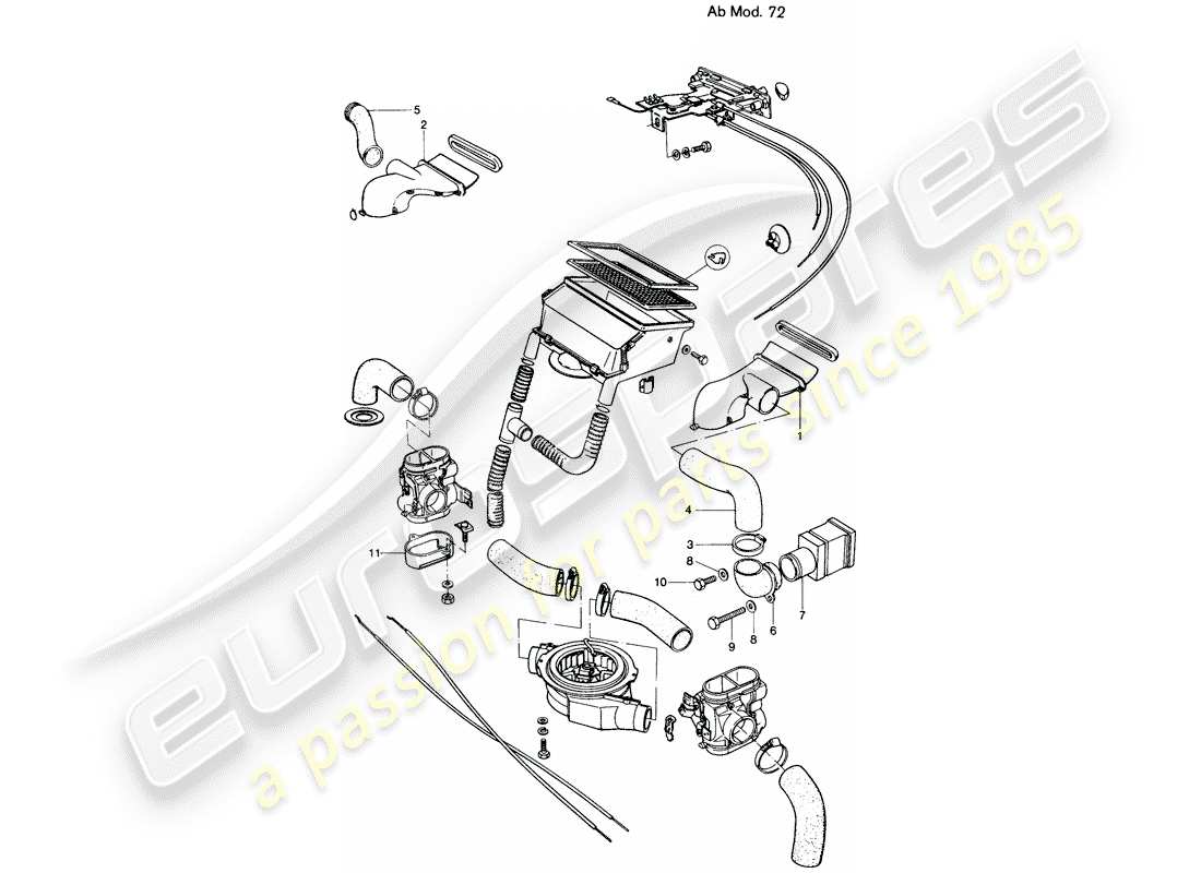 porsche 1974 (914) ventilación - calentador - d - mj 1972>> diagrama de piezas