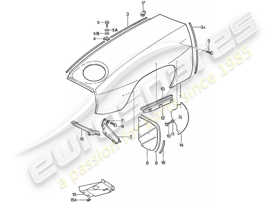 porsche 1981 (928) defensa diagrama de piezas