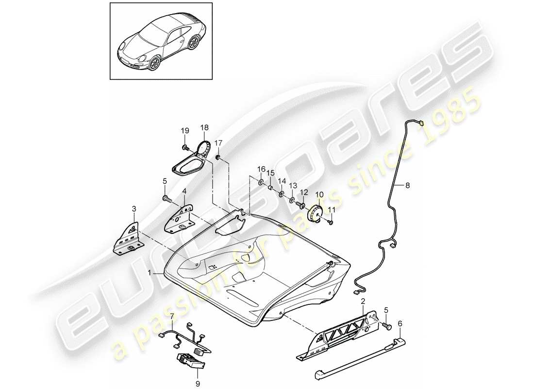 porsche 2012 (997-2) asiento diagrama de piezas