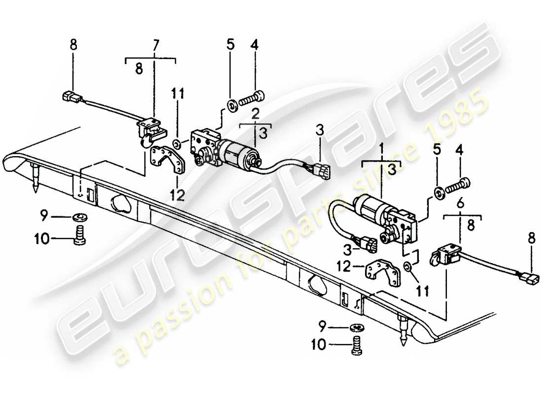 porsche 1996 (993) top convertible - captura diagrama de piezas