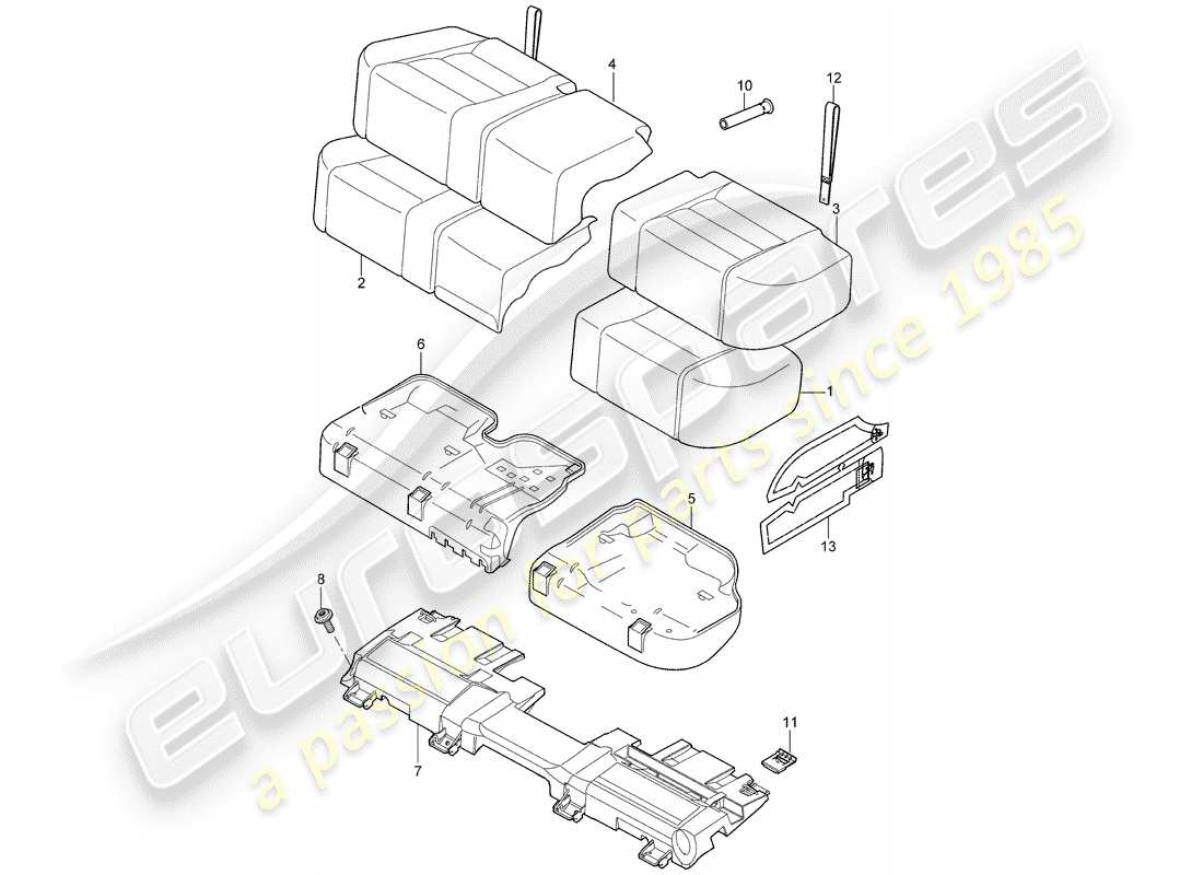 porsche 2009 (cayenne e1 9pa) asiento diagrama de piezas