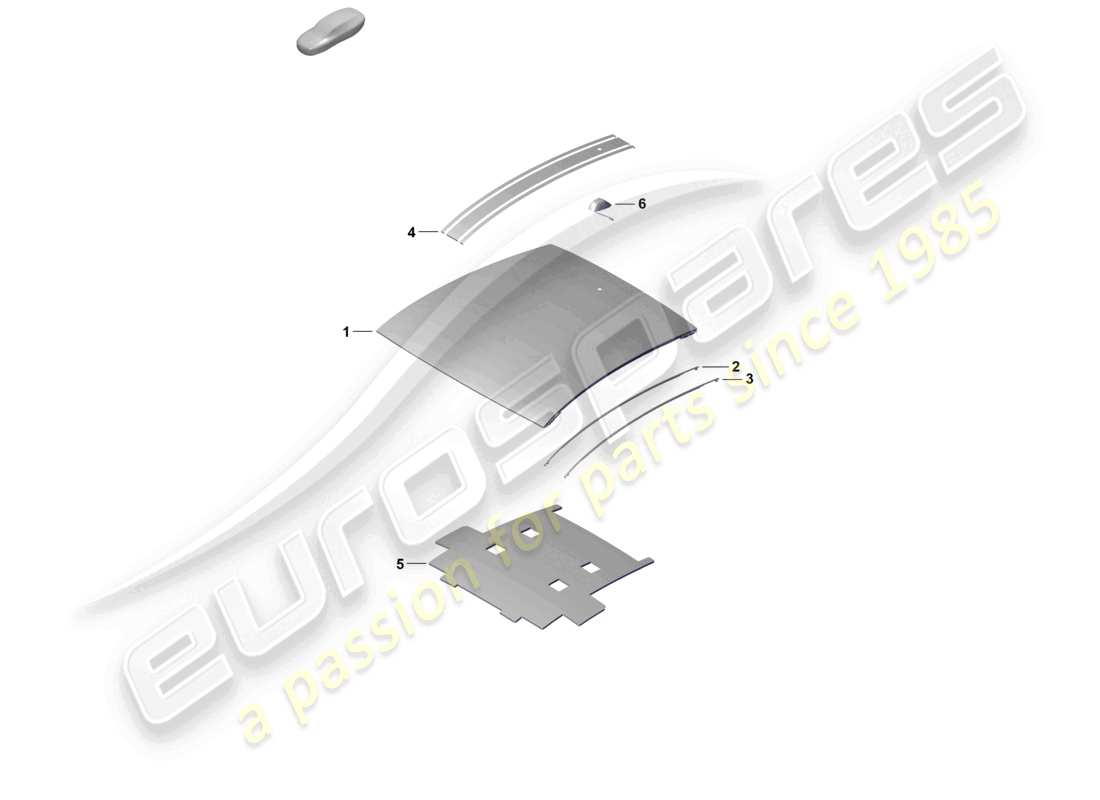 porsche 2019 (992-1) techo 911 dakar diagrama de piezas