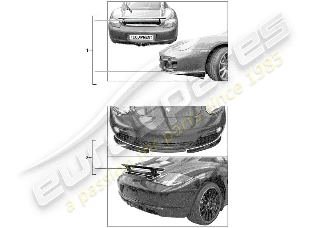 porsche 2011 (tequipment) diagrama de piezas del aerokit