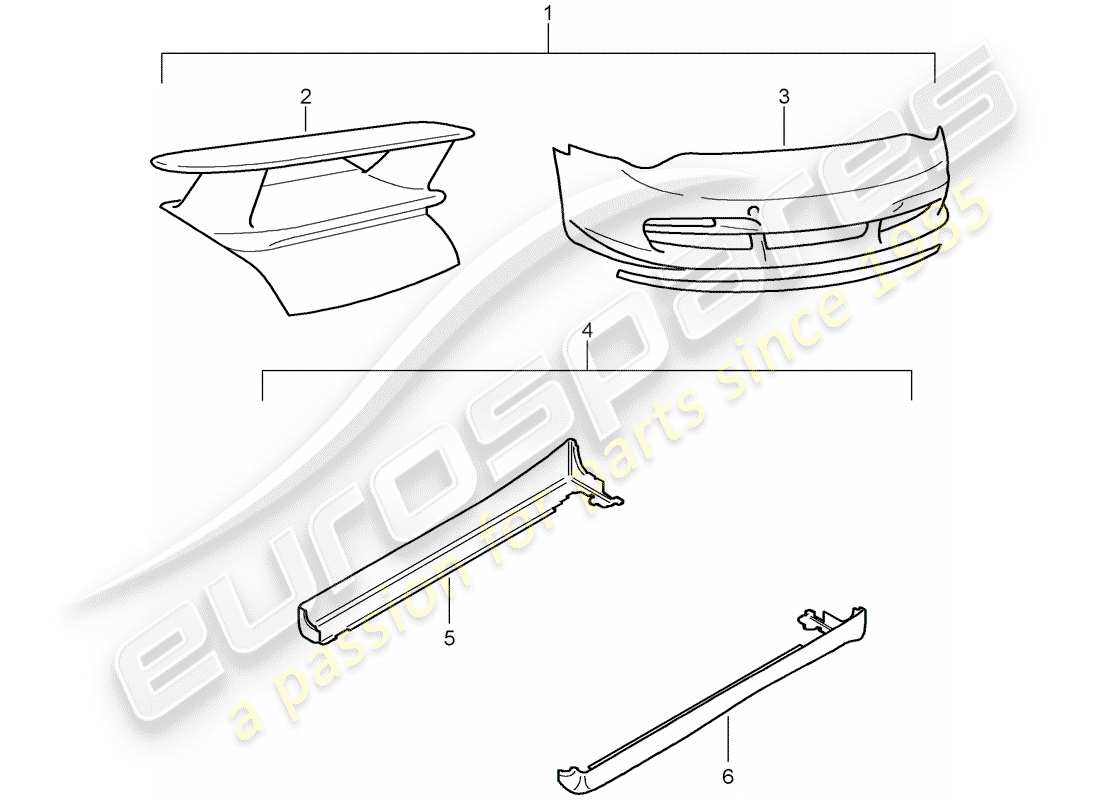porsche 2011 (tequipment) diagrama de piezas del aerokit