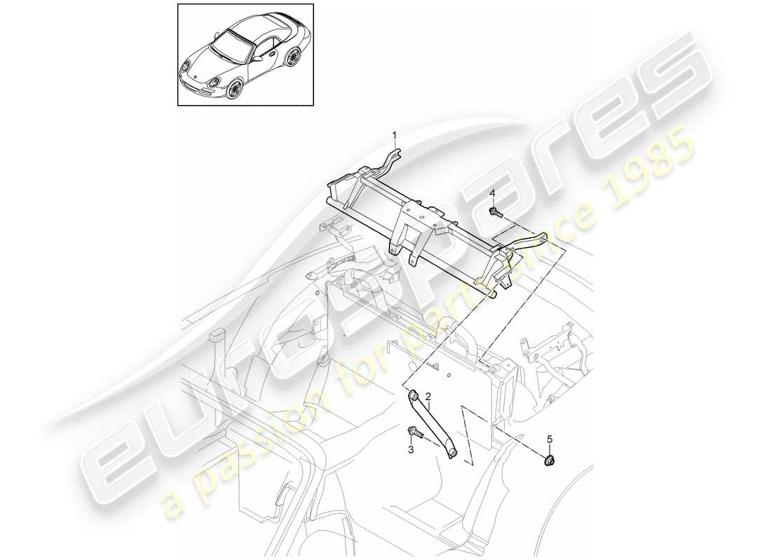 porsche 2012 (997-2) diagrama de piezas del marco