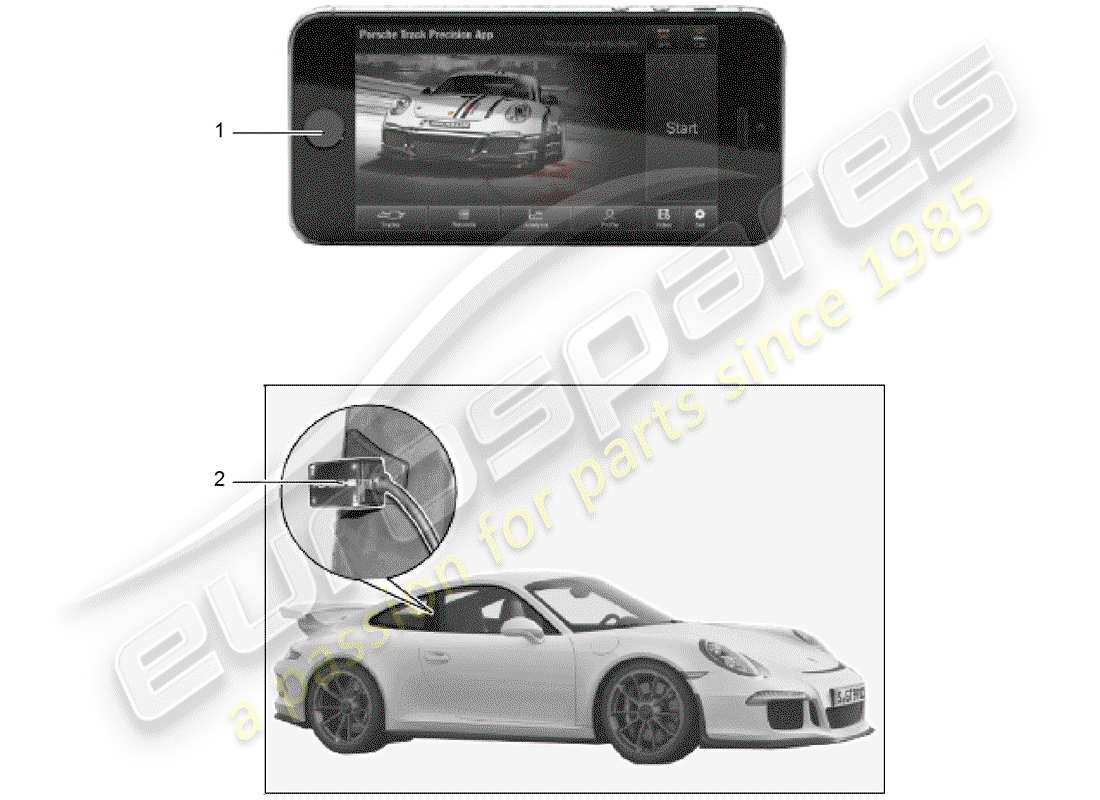 porsche 2020 (tequipment 98x/99x) velocímetro diagrama de piezas