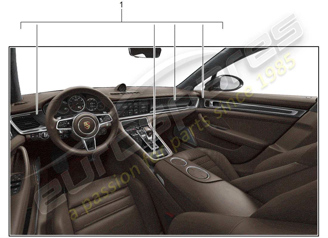 porsche 2011 (tequipment panamera) paquete de diseño diagrama de piezas