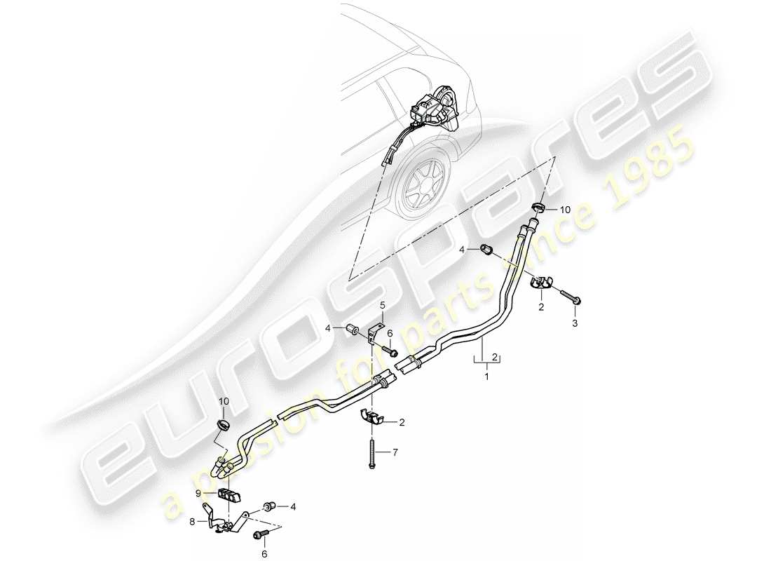 porsche 2003 (cayenne e1 9pa) tubo de agua diagrama de piezas