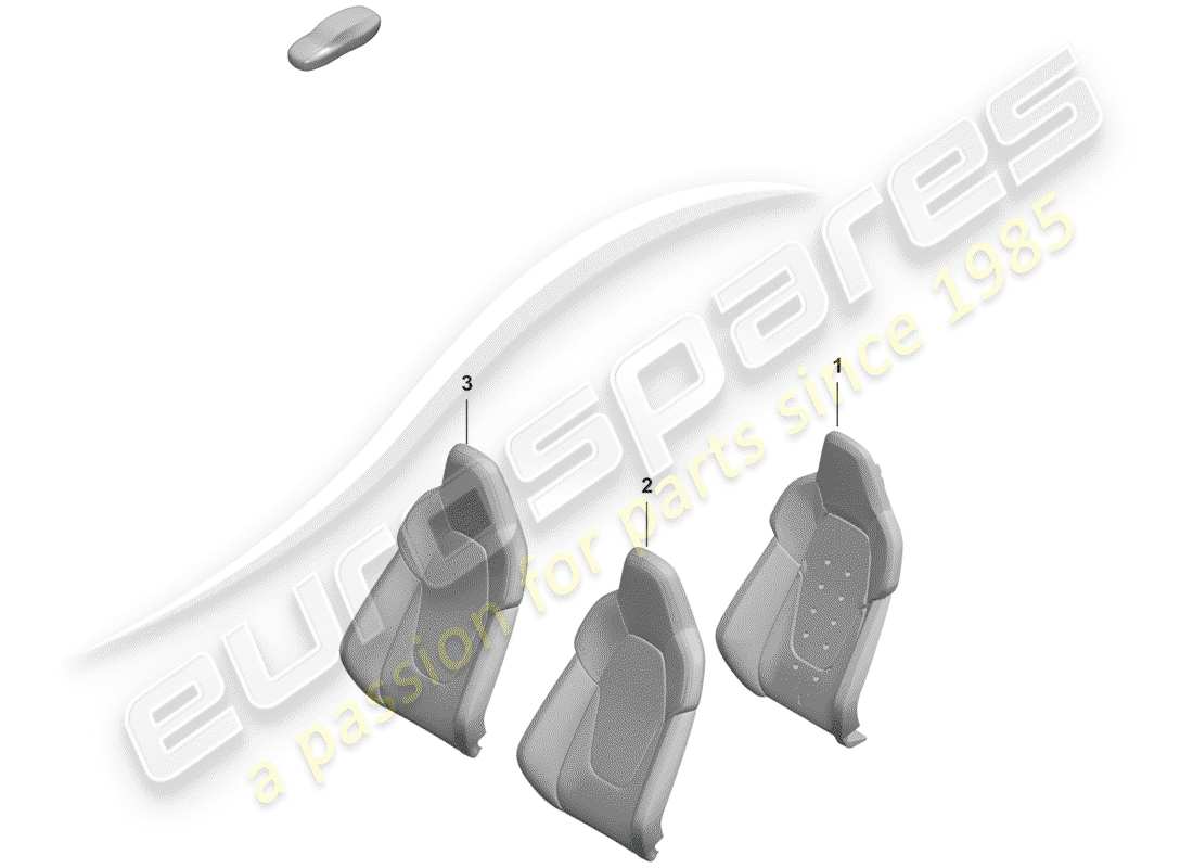porsche 2019 (992-1) parte de espuma diagrama de piezas