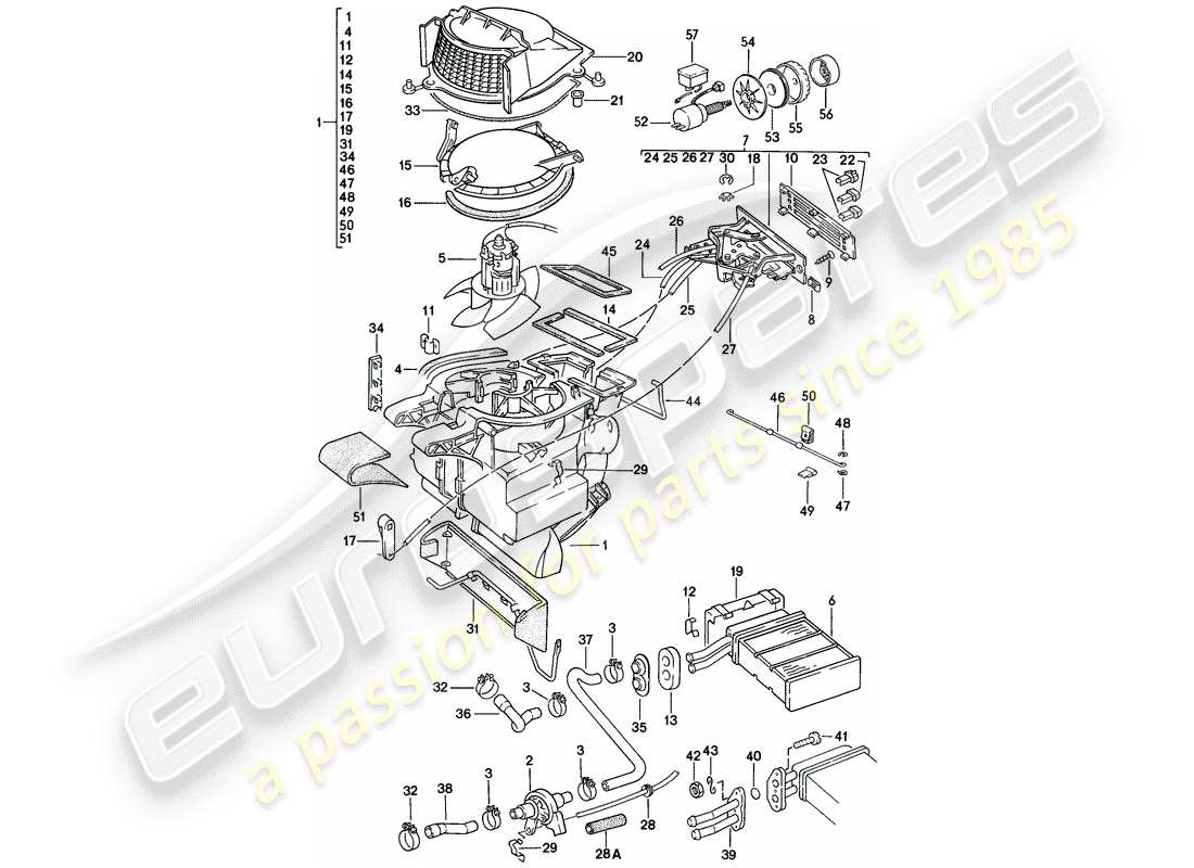 porsche 1977 (924) calentador - d - mj 1979>> - mj 1979 diagrama de piezas