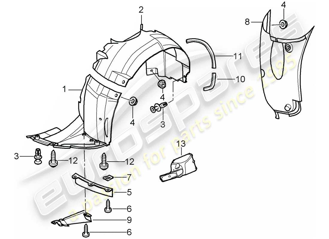 porsche 2005 (996 gt3) embellecedores - para - caja de ruedas diagrama de piezas