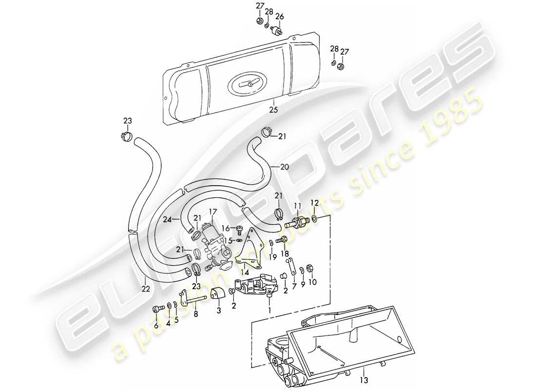 porsche 1973 (911) sistema de vacío - para - liberación del embrague - d - mj 1972>> diagrama de piezas