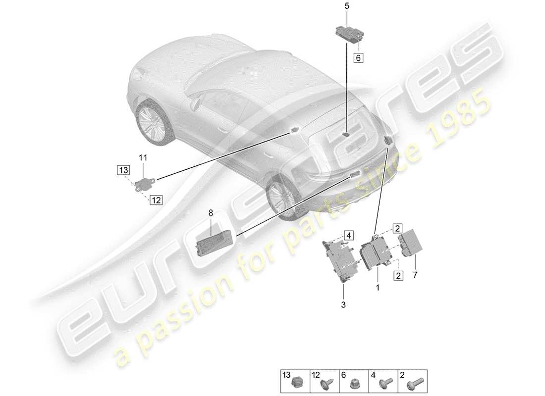 porsche 2020 (macan) unidades de control diagrama de piezas