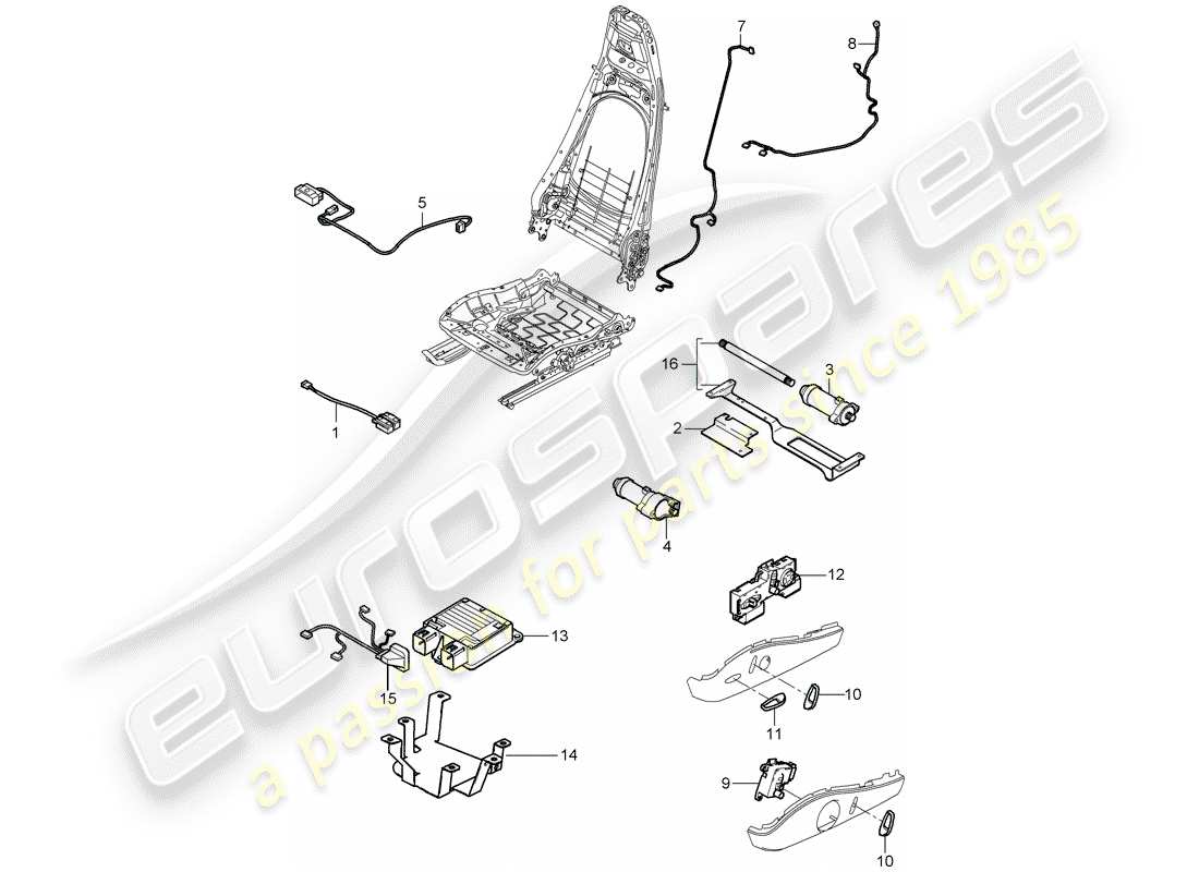 porsche 2009 997-2 turbo / gt2 arneses de cableado diagrama de piezas