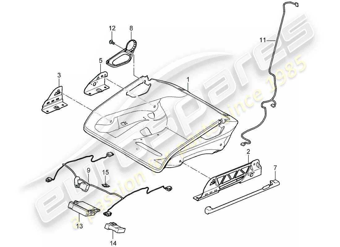 porsche 2005 (997-1) diagrama de piezas de seat