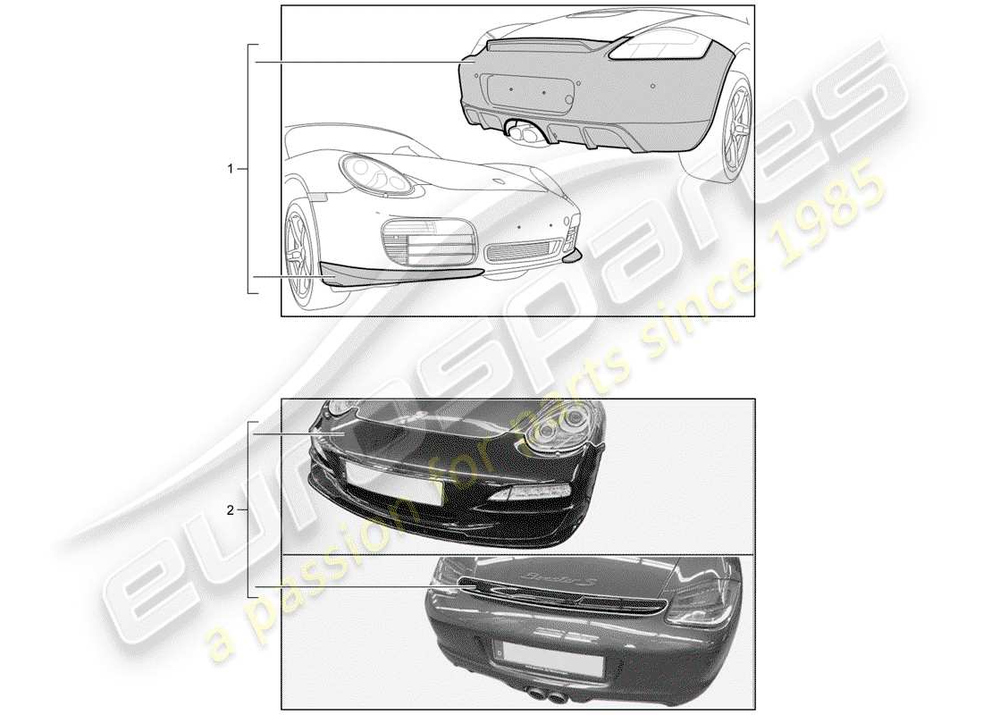 porsche 2011 (tequipment) diagrama de piezas del aerokit